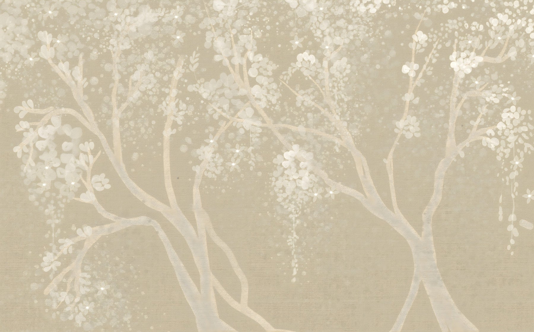 Vintage biege Sakura cherry blossoms Wall Mural