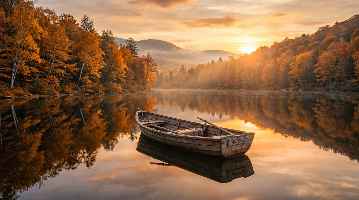 Golden Lake Escape Wall Mural in your room — zoomed
