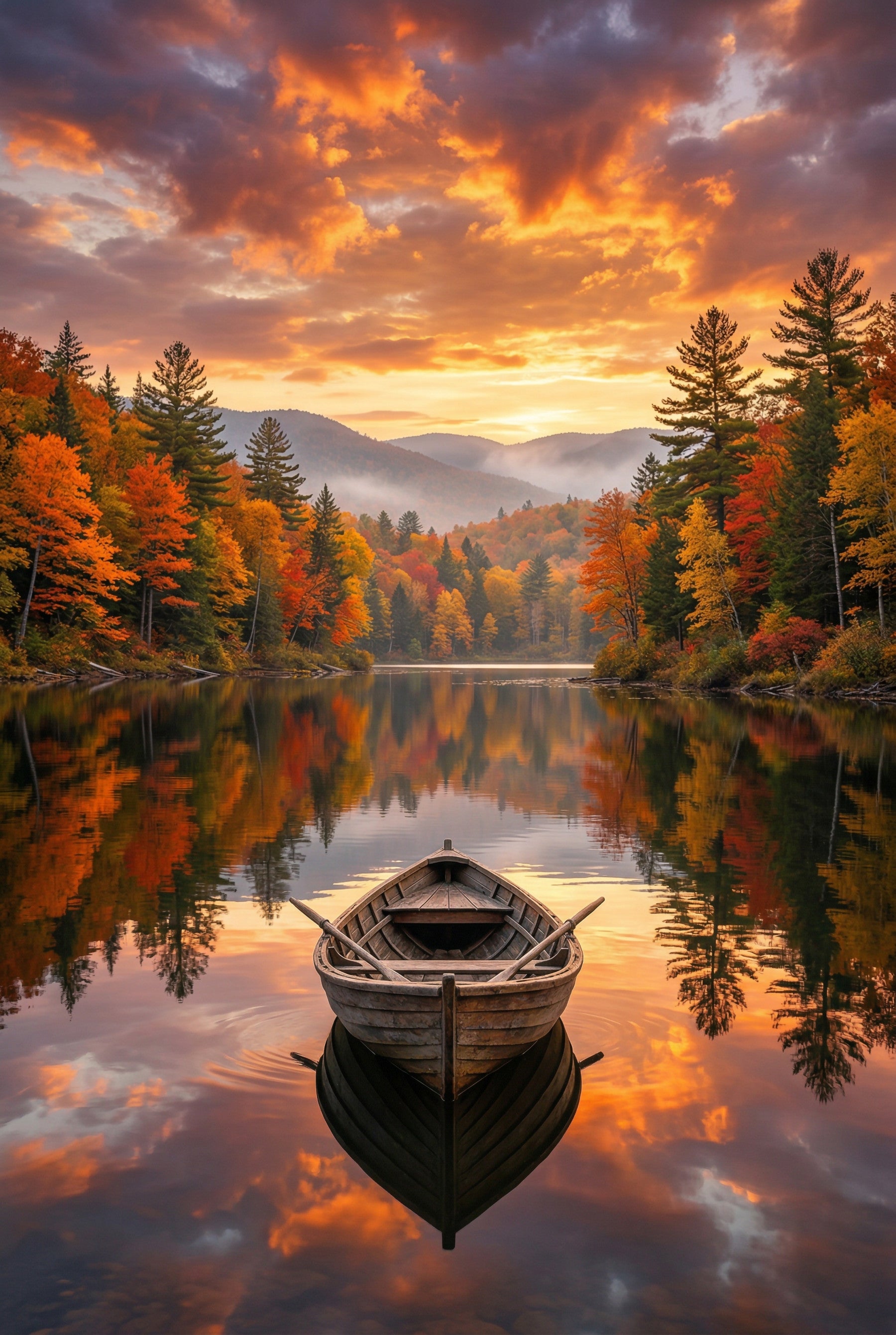 Autumn Lake Serenity Wall Mural