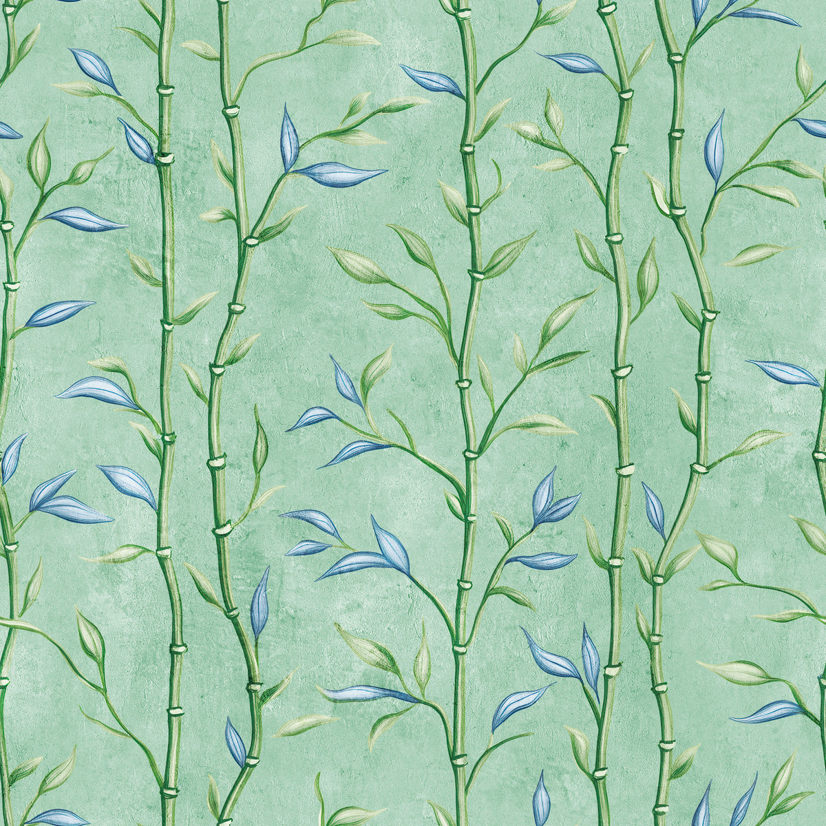 Bamboo Breeze Minty Teal Wallpaper⁠ in your room — zoomed
