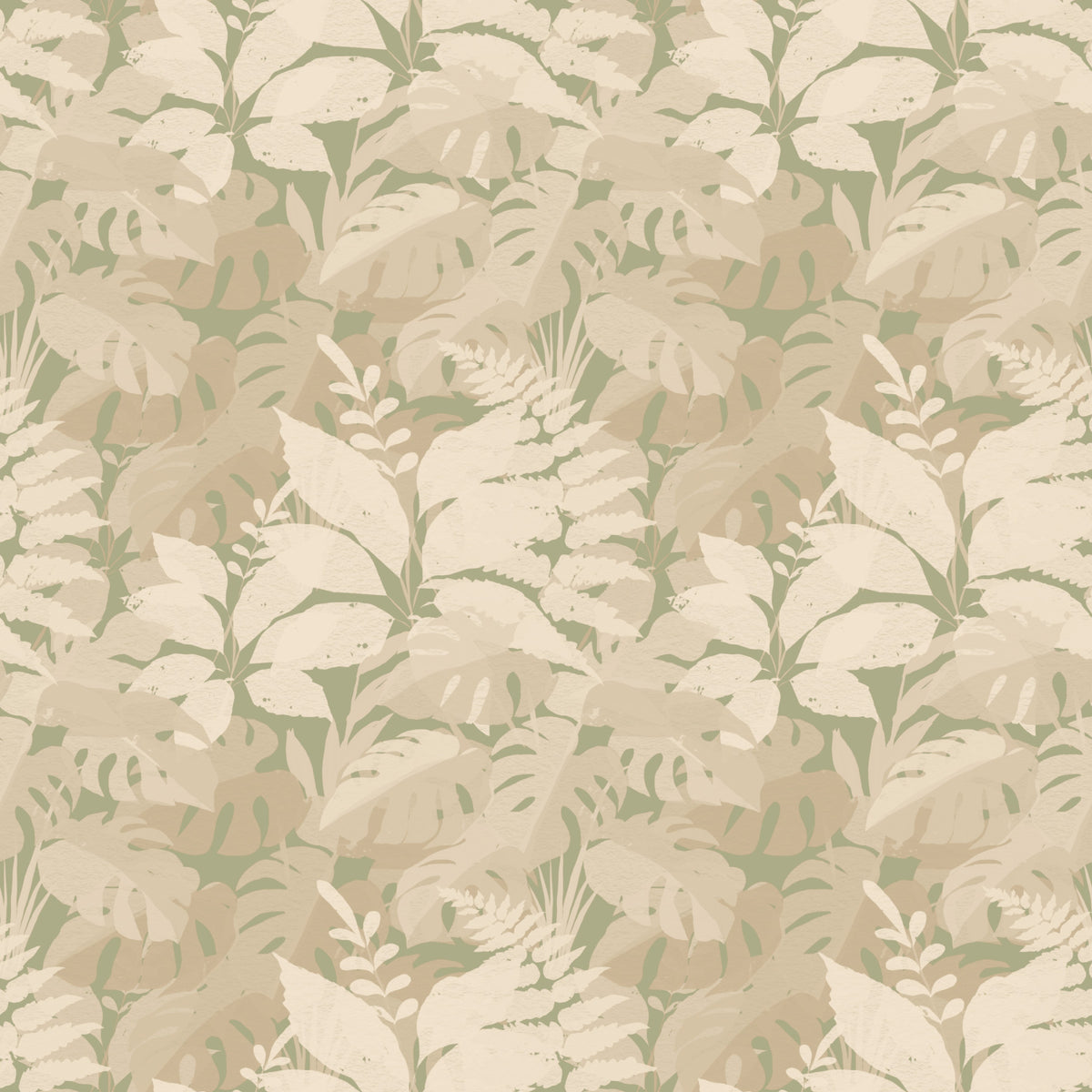 Earthy Tropics Silhouette Monstera Leaves Wallpaper⁠