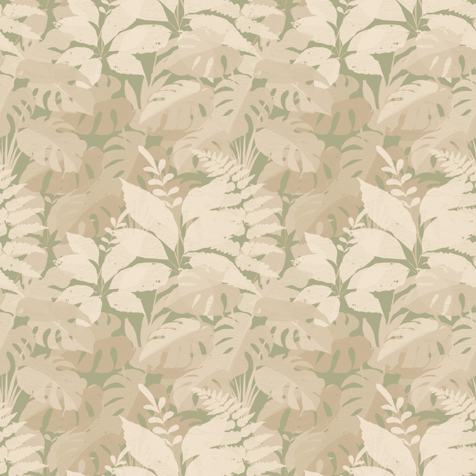 Earthy Tropics Silhouette Monstera Leaves Wallpaper⁠