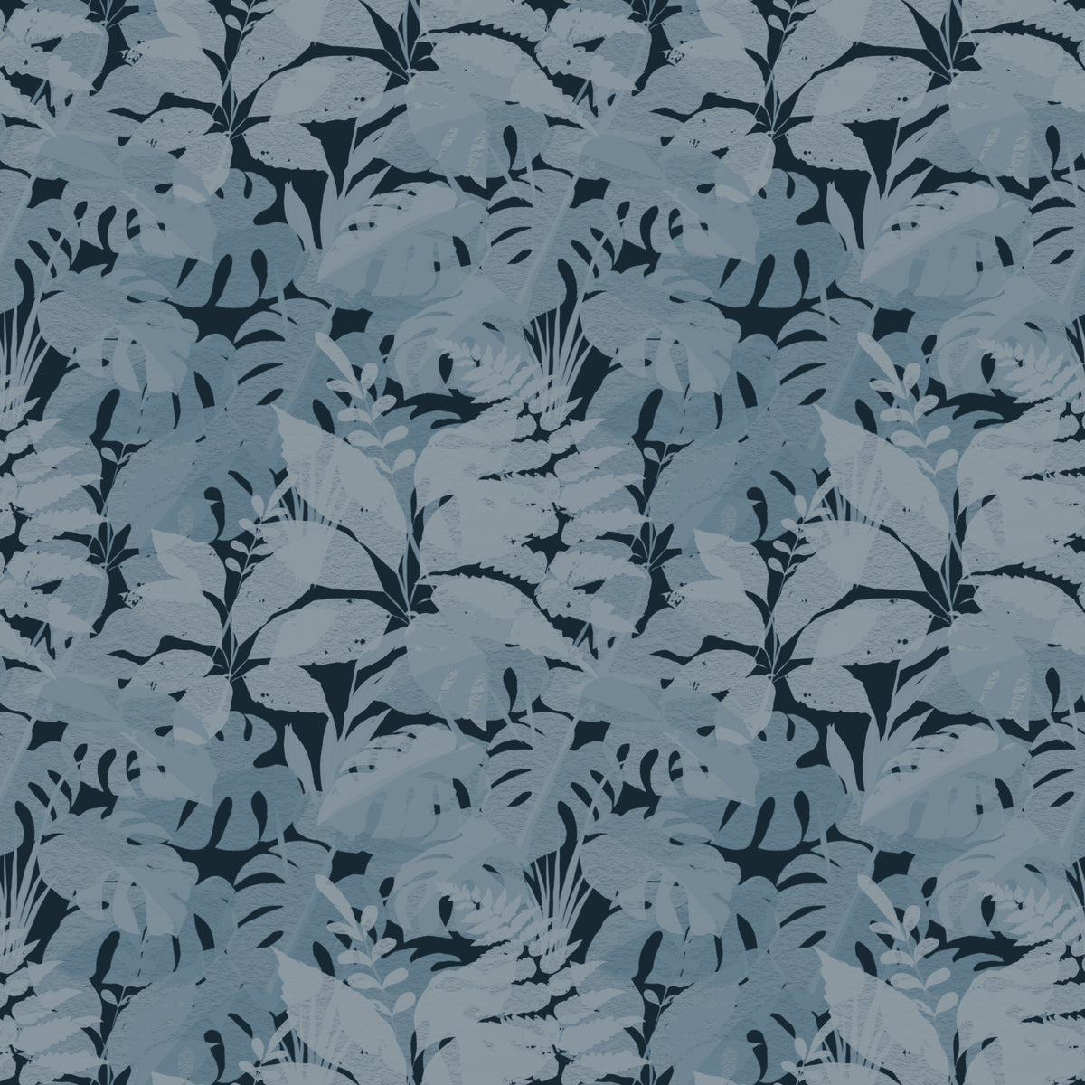 Indigo Botanical Monstera Leaves Wallpaper⁠