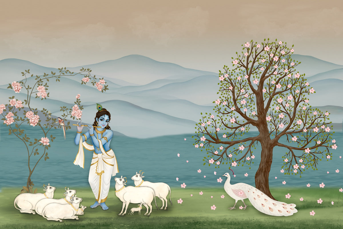 Divine Serenity Garden Wall Mural in your room — zoomed