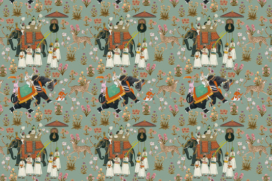 Regal Elephant Procession Wall Mural