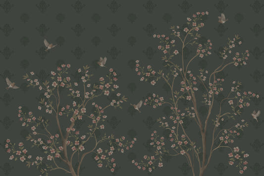 Emerald Bloom & Flight Wall Mural