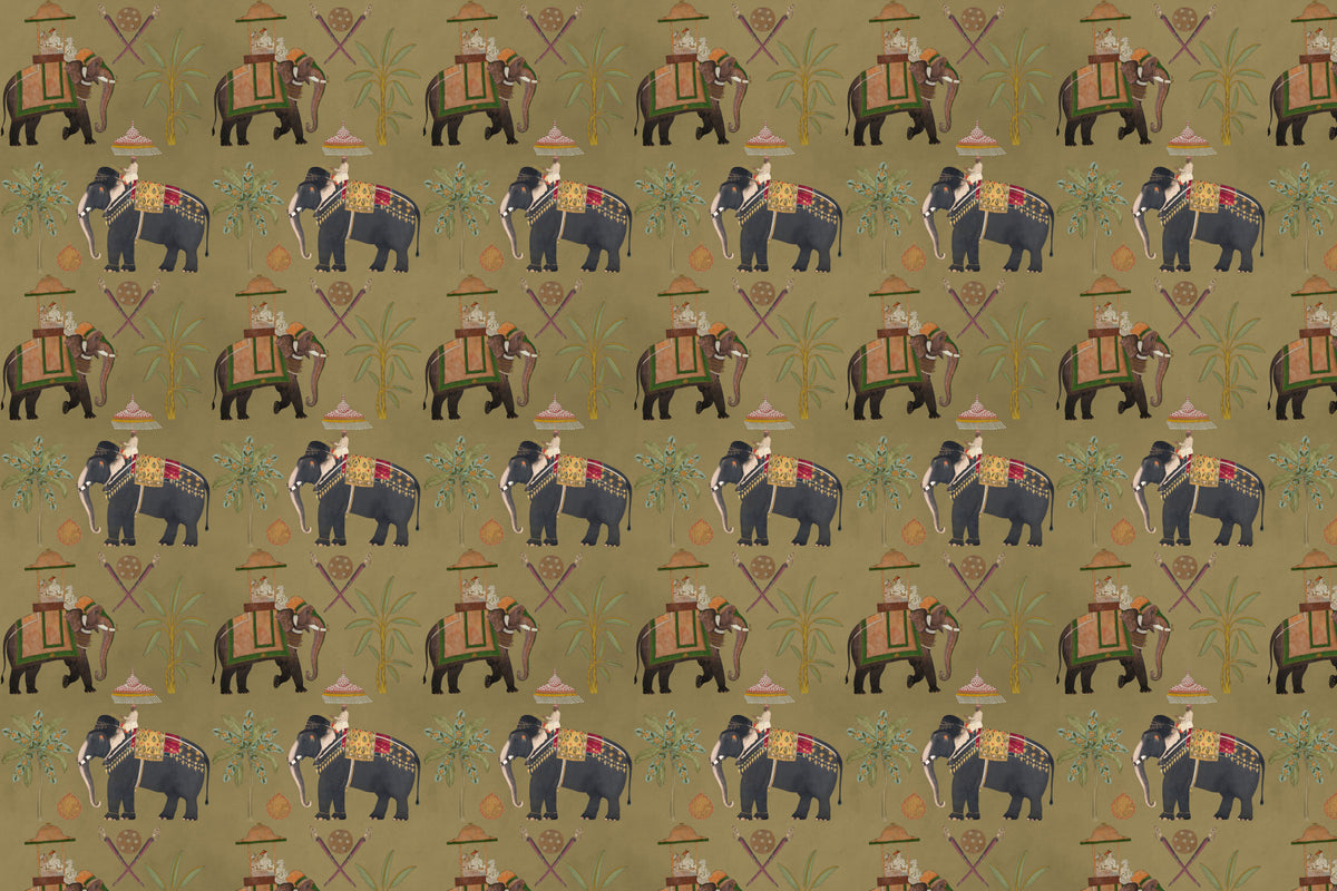 Regal Elephant Journeys Wall Mural in your room — zoomed