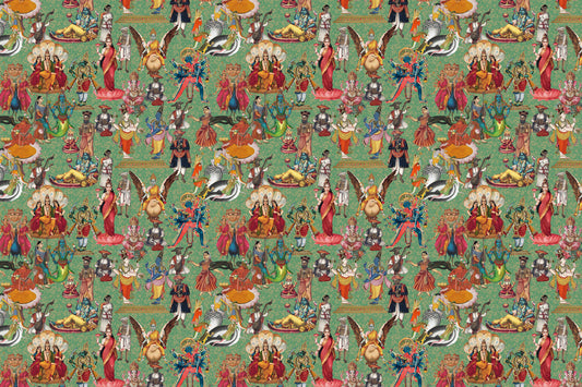 Divine Pantheon: A Tapestry of Hindu Deities Wall Mural