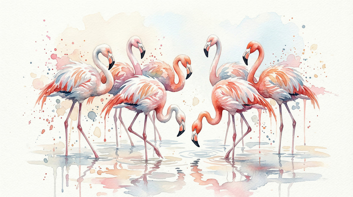 Pink Grace in Watercolors Wall Mural