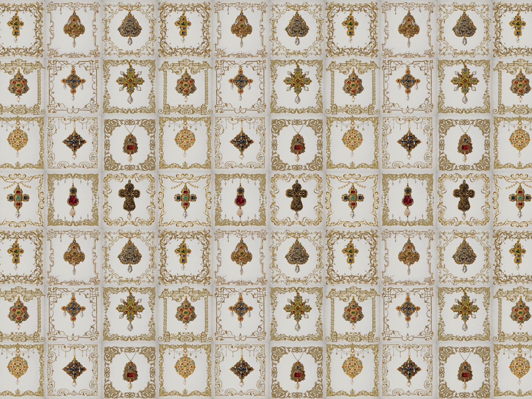Jeweled Elegance Pattern Wall Mural