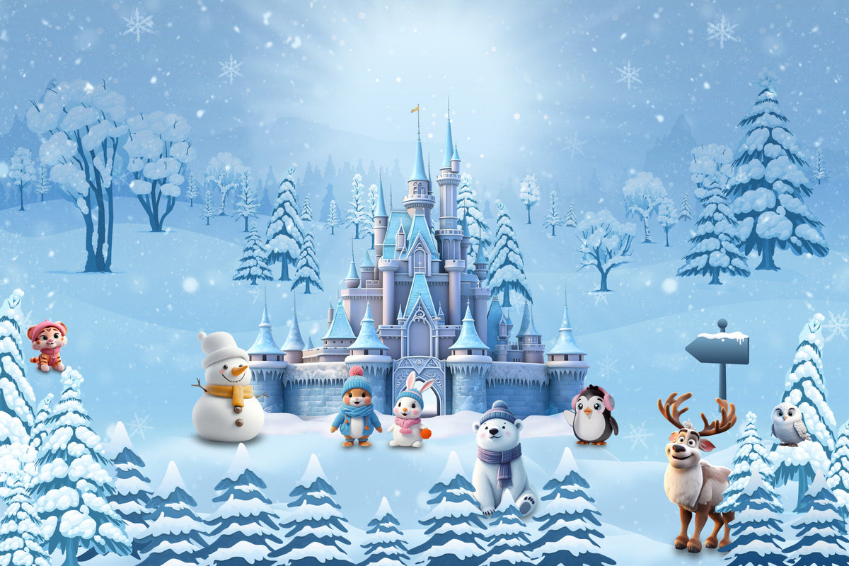 Magical Winter Wonderland Wall Mural in your room — zoomed