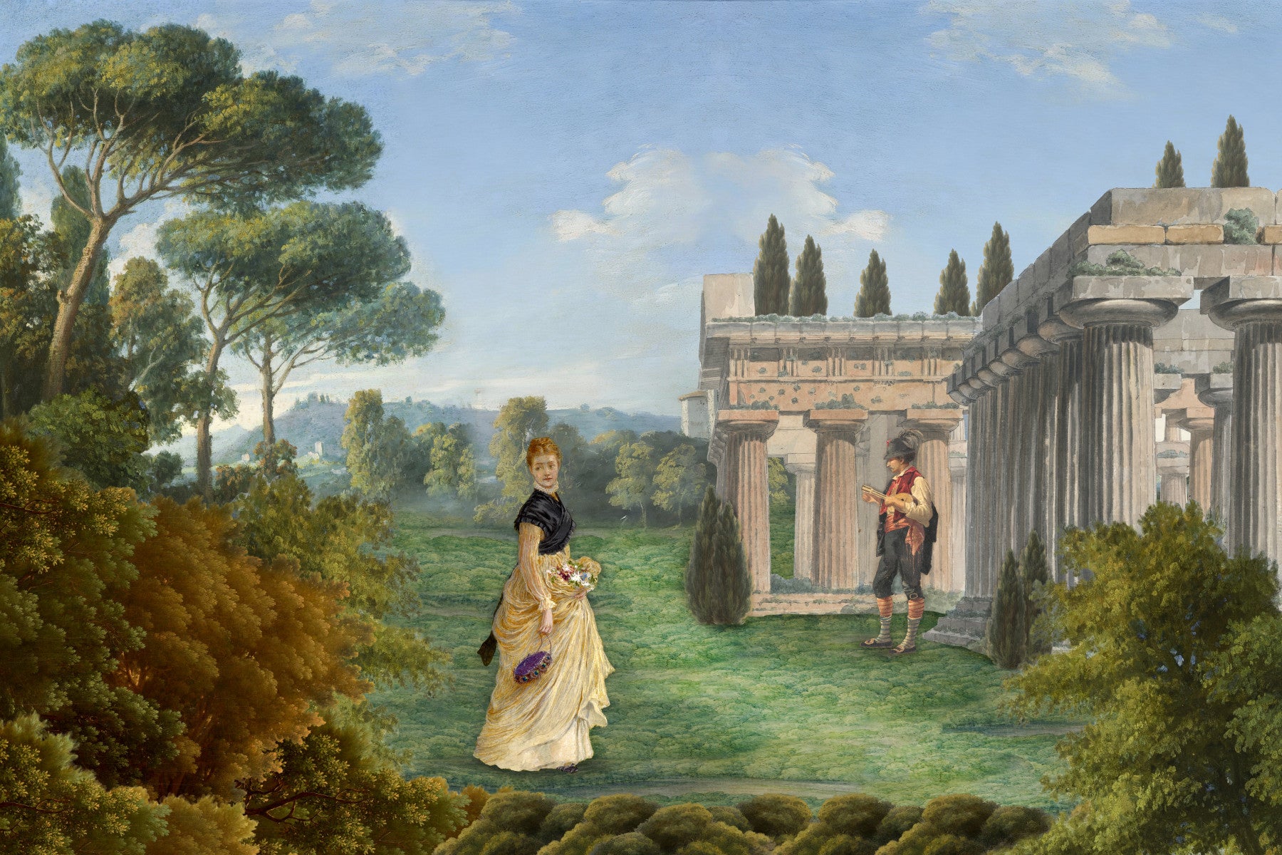 Classical Garden Encounter Wall Mural