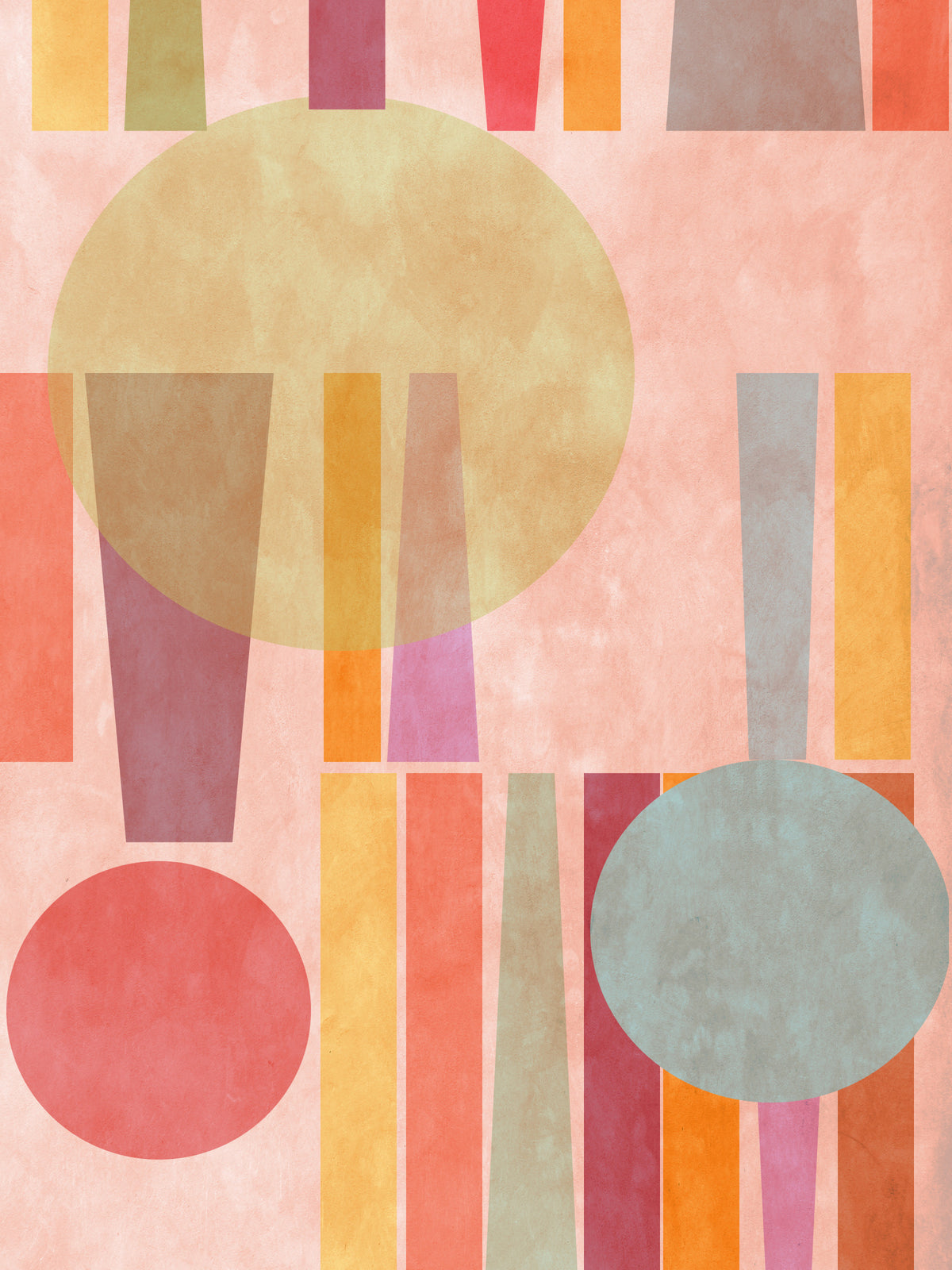Retro Geo Play Wall Mural in your room — zoomed