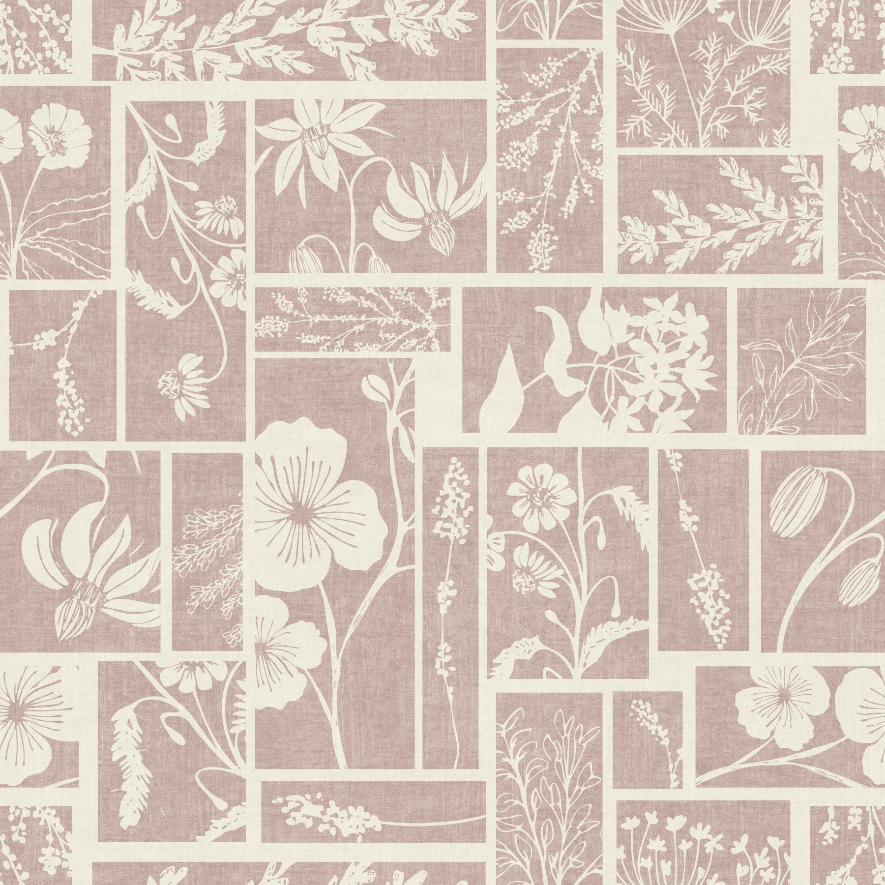 Heirloom Floral Patchwork Batik Wallpaper⁠