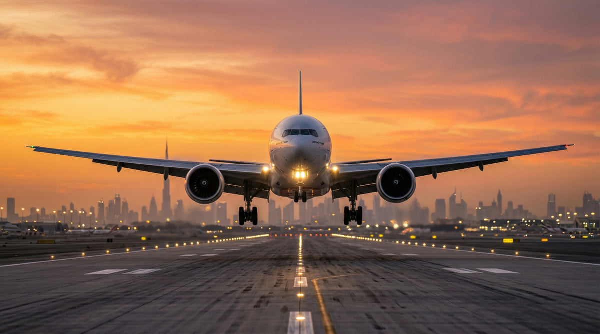 Golden Hour Flight: City Lights Ascend Wall Mural