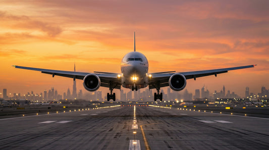 Golden Hour Flight: City Lights Ascend Wall Mural