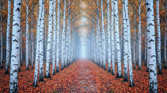 Ethereal Autumn Birches Wall Mural