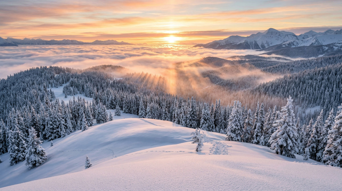 Alpenglow Winter Majesty Wall Mural in your room — zoomed