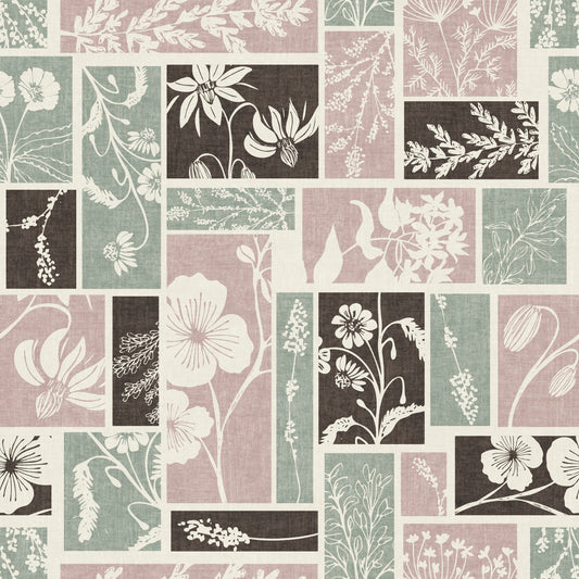Heirloom Floral Patchwork Muted  Wallpaper⁠