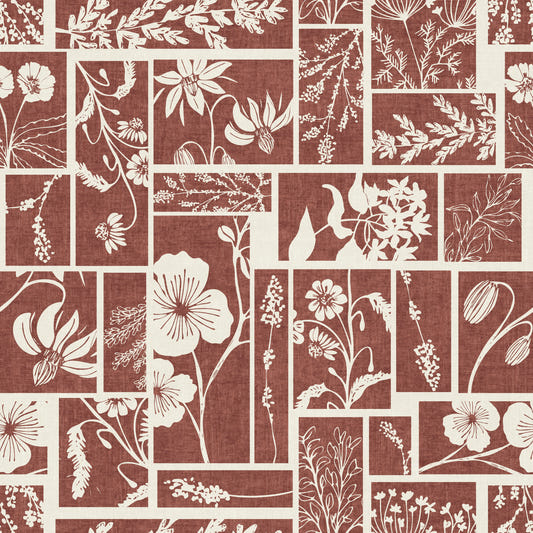 Folk Floral Tilework Wallpaper⁠