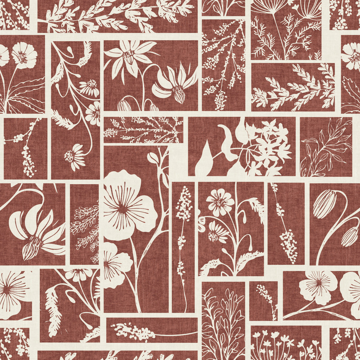 Folk Floral Tilework Wallpaper⁠