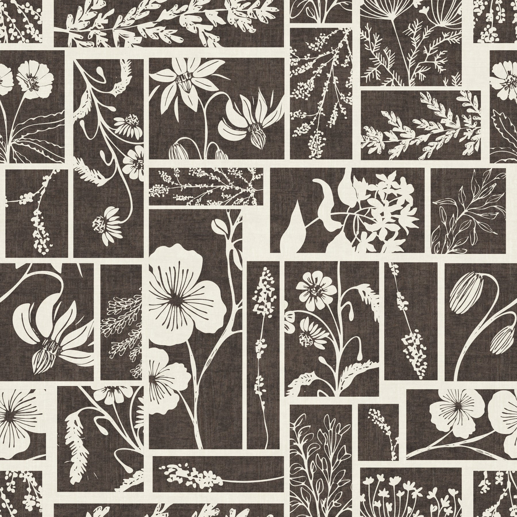 Botanical Block Print Wallpaper⁠