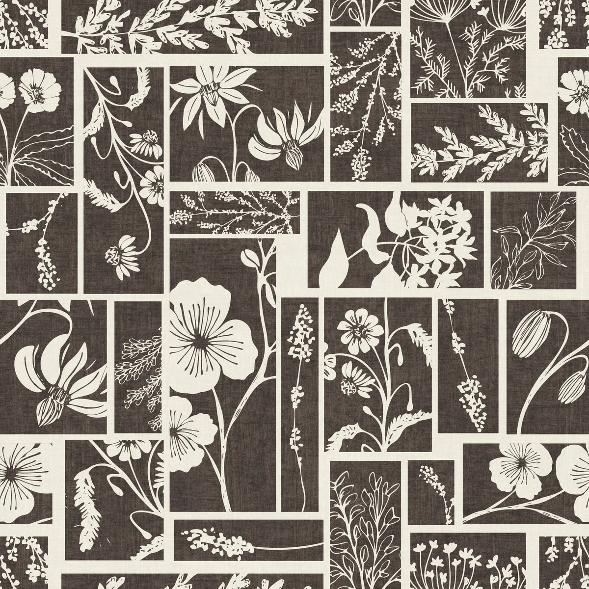 Botanical Block Print Wallpaper⁠ in your room — zoomed