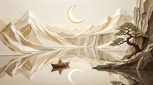 Lunar Mountain Serenity Wall Mural