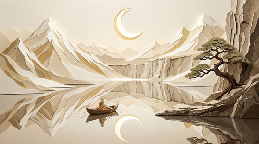 Lunar Mountain Serenity Wall Mural