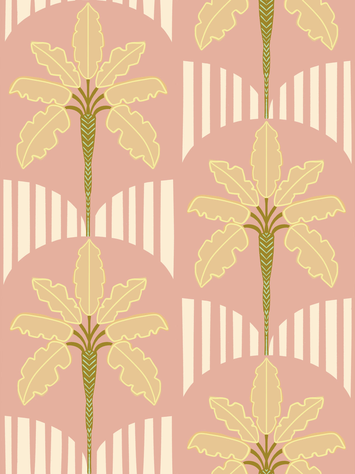 Retro Palm Paradise Wallpaper⁠ in your room — zoomed
