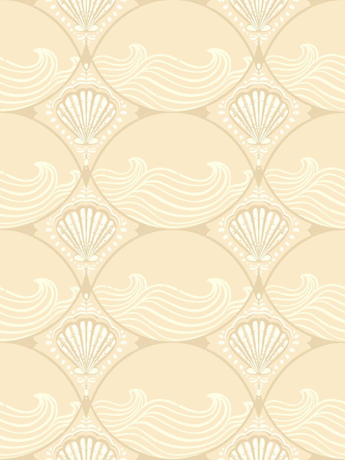 Ogee Shell & Wave Revival Wallpaper⁠