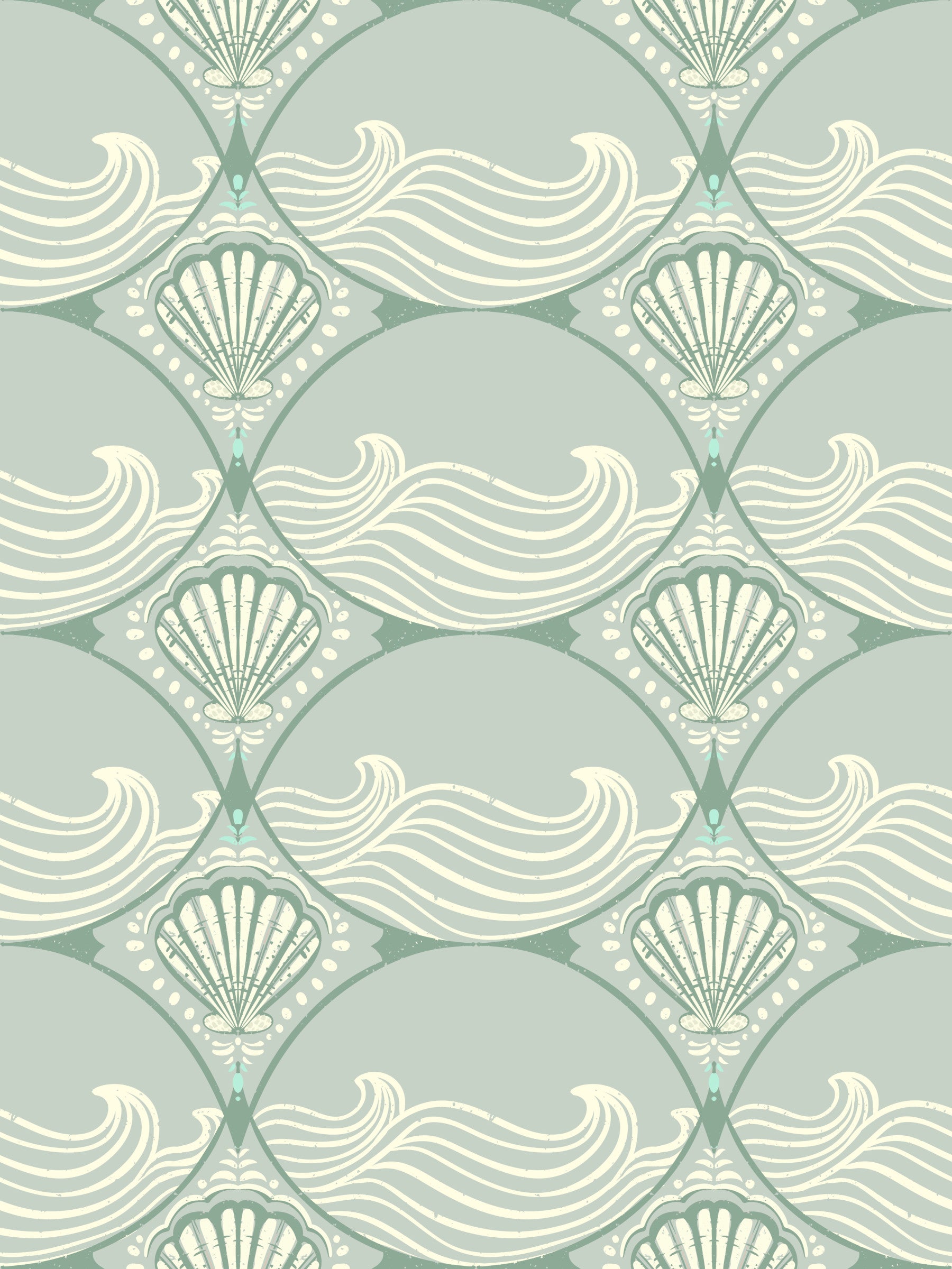 Coastal Deco Serenity Wallpaper⁠