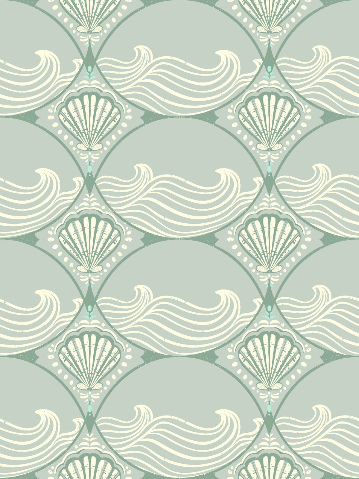 Coastal Deco Serenity Wallpaper⁠ in your room — zoomed