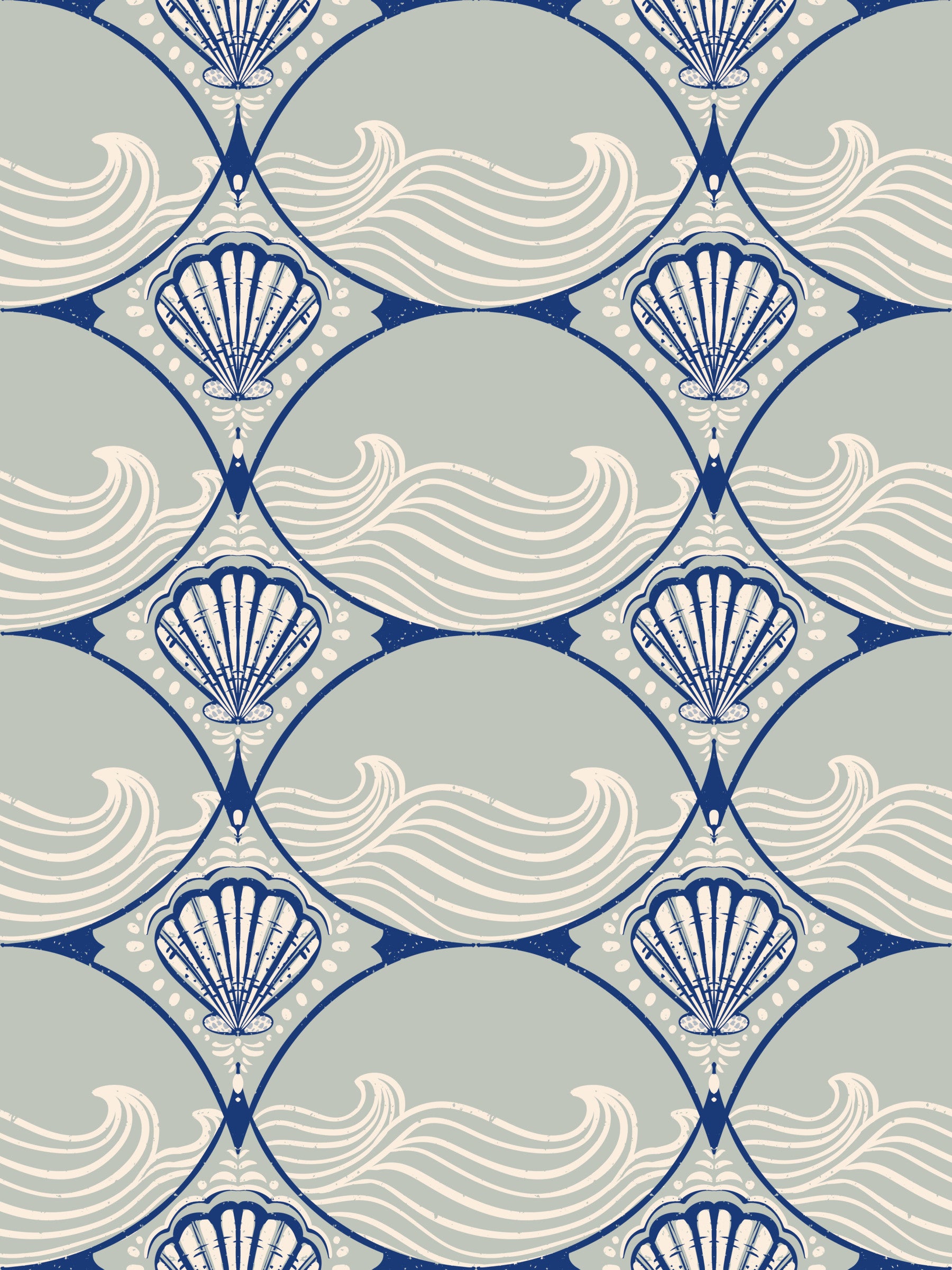 Seaside Serenity Scallop Wallpaper⁠