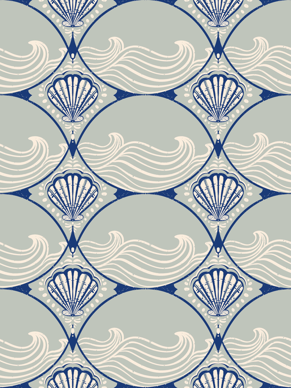 Seaside Serenity Scallop Wallpaper⁠ in your room — zoomed