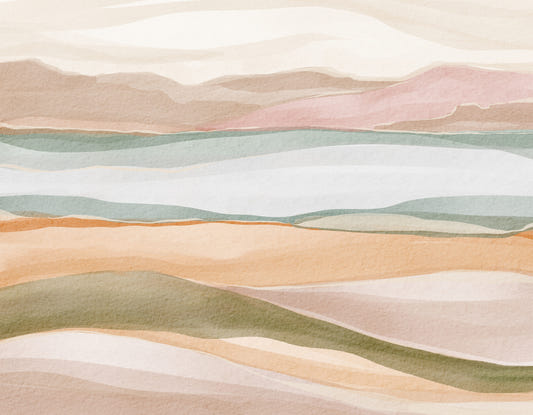 Earthen Wavescape Wall Mural