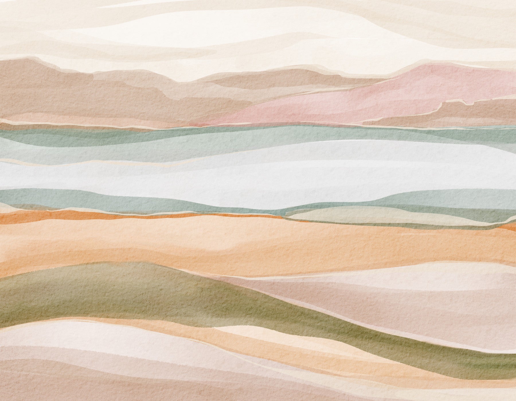 Earthen Wavescape Wall Mural