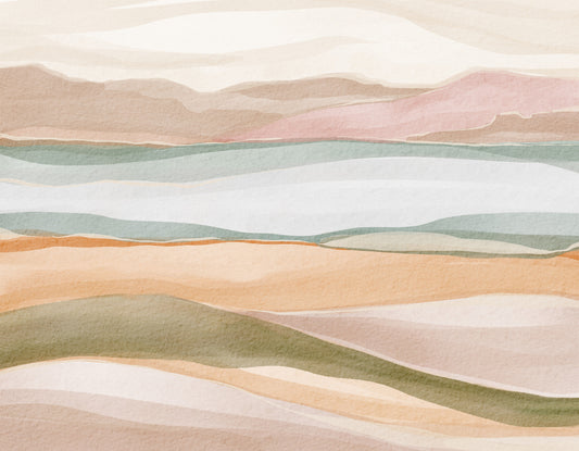 Earthen Wavescape Wall Mural