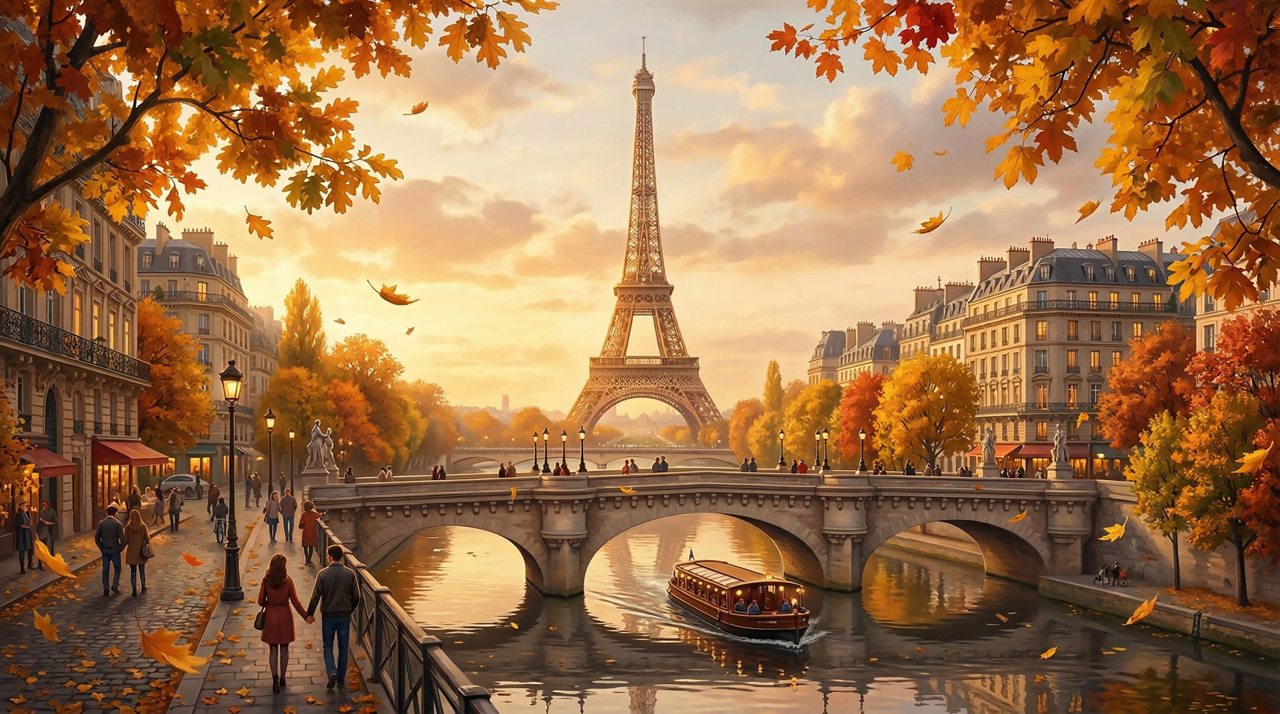 Parisian Autumn vibes Wall Mural