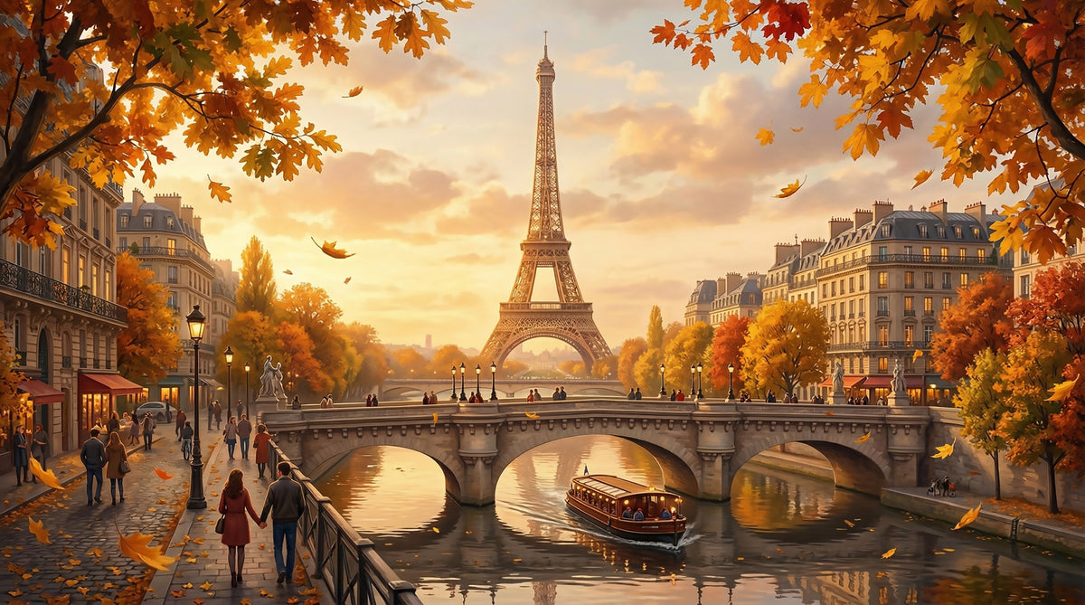 Parisian Autumn vibes Wall Mural in your room — zoomed