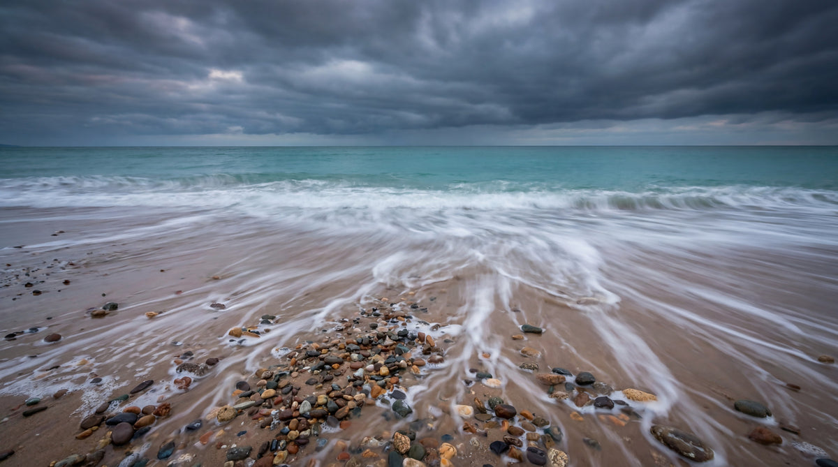 Coastal Horizon Flow Wall Mural in your room — zoomed