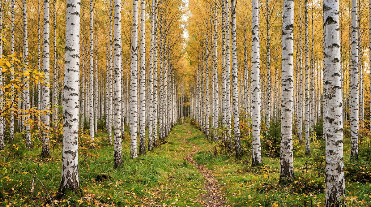Autumnal Birch Haven Wall Mural