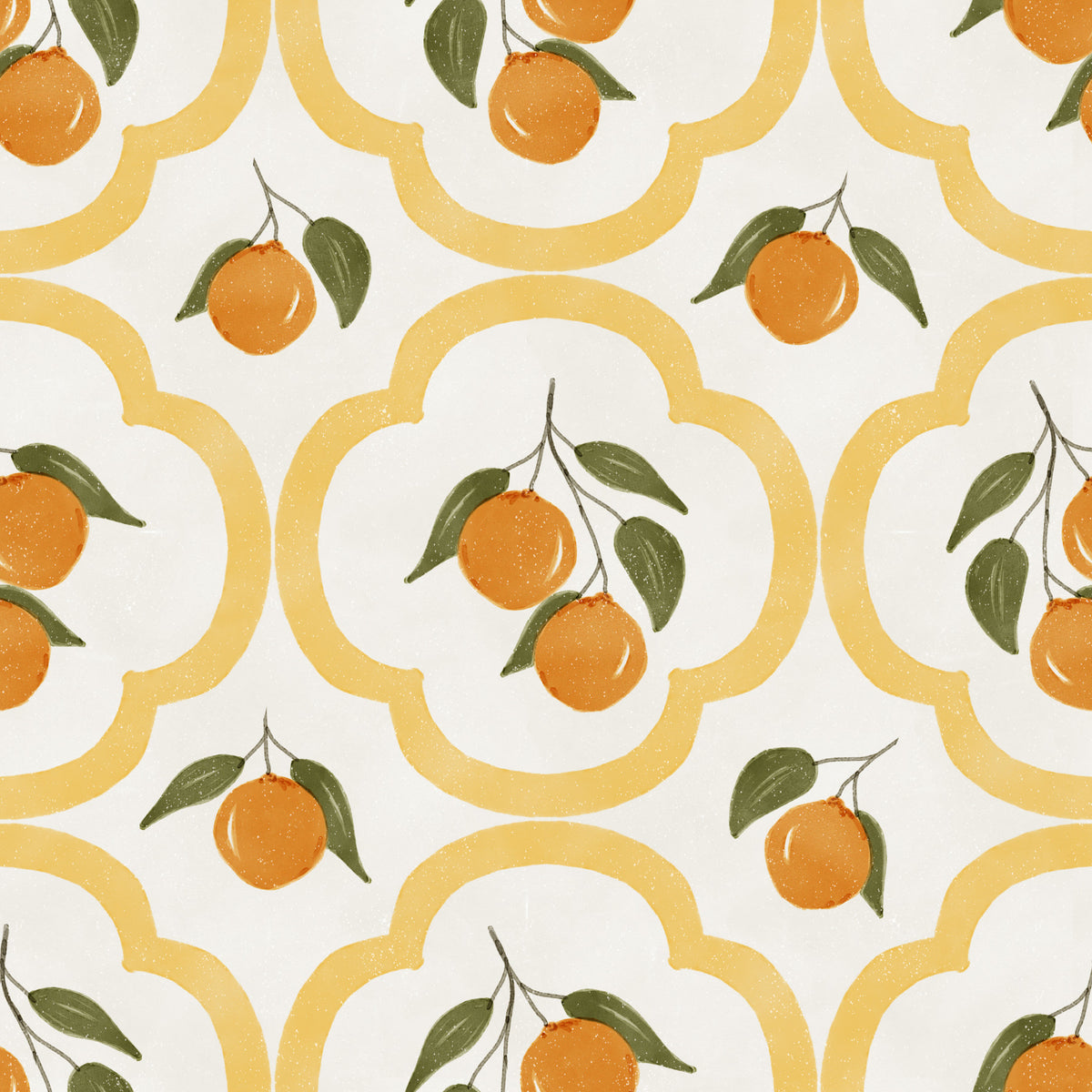 Mediterranean Oranges Decor Wallpaper⁠ in your room — zoomed