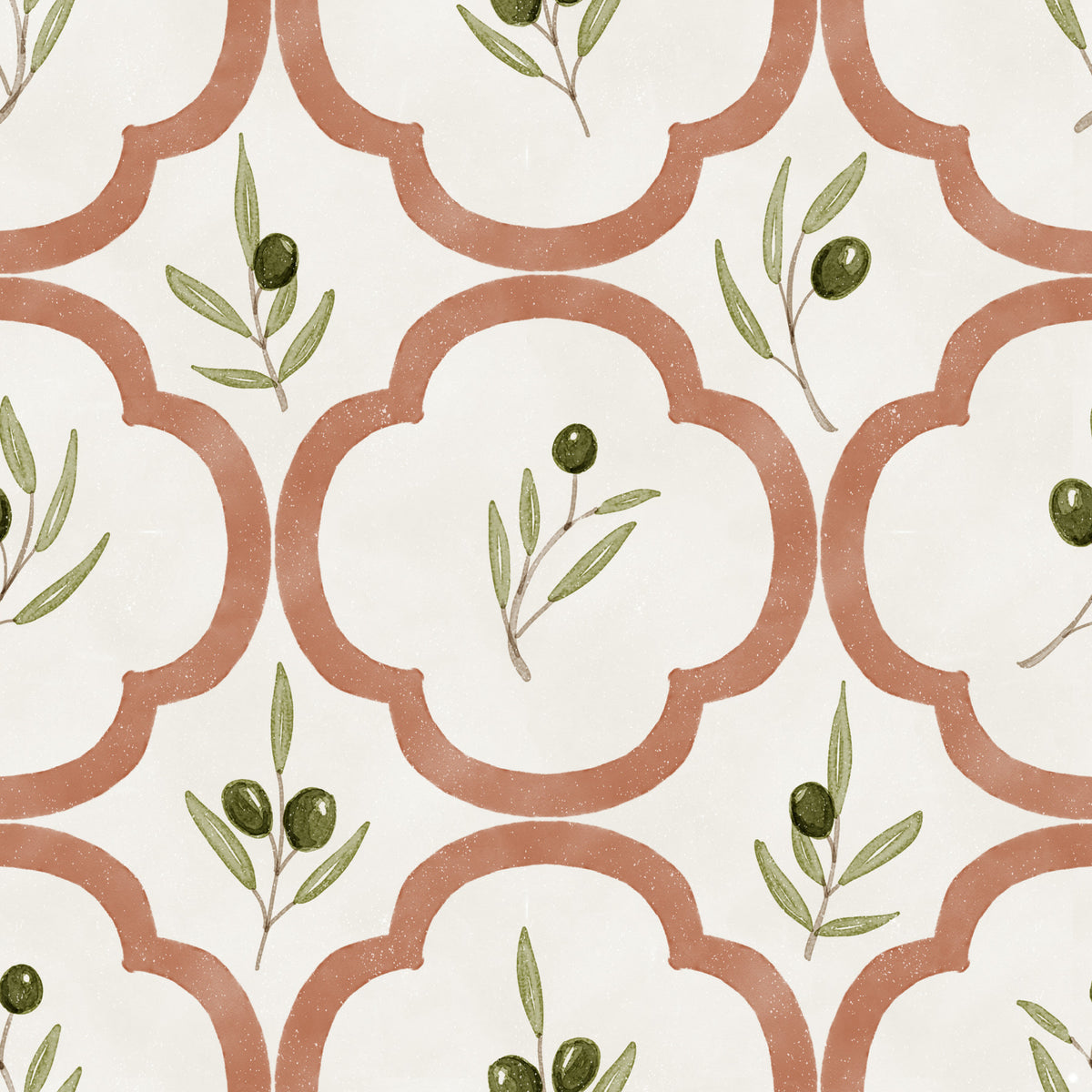 Mediterranean Olives Decor Wallpaper⁠