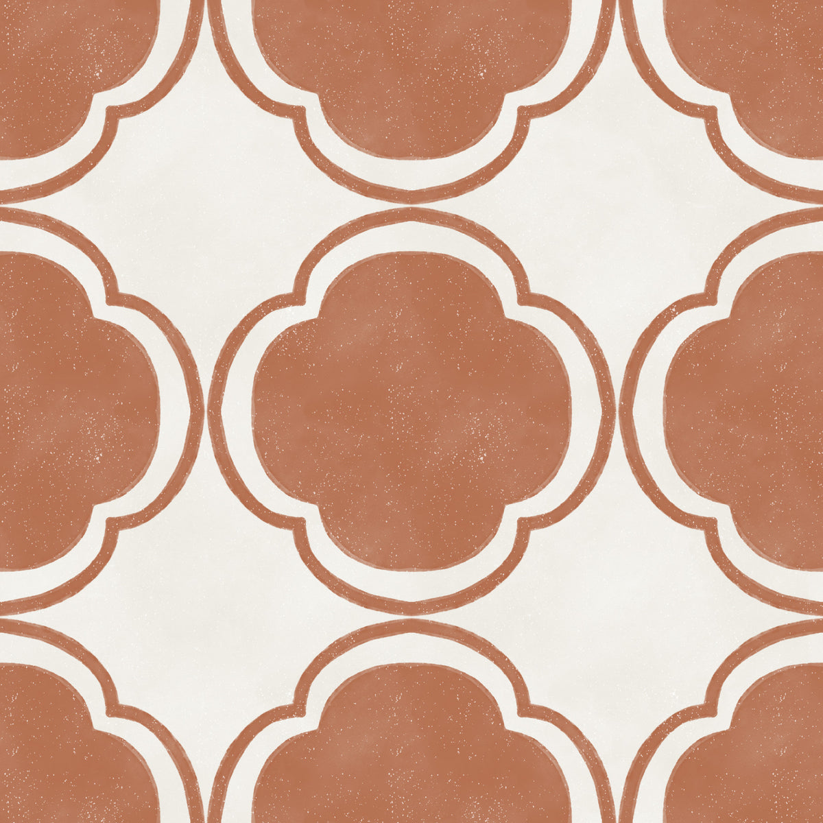 Mediterranean Quatrefoil Decor - Terracotta Wallpaper⁠ in your room — zoomed