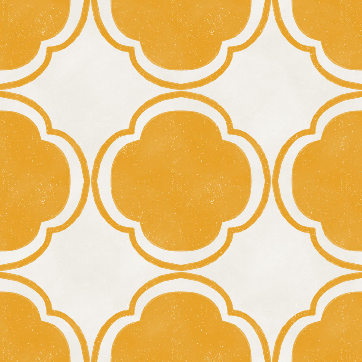 Mediterranean Quatrefoil Decor - Yellow Wallpaper⁠