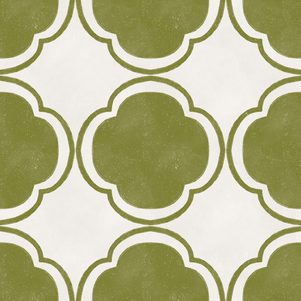 Mediterranean Quatrefoil Decor - Green Wallpaper⁠ in your room — zoomed
