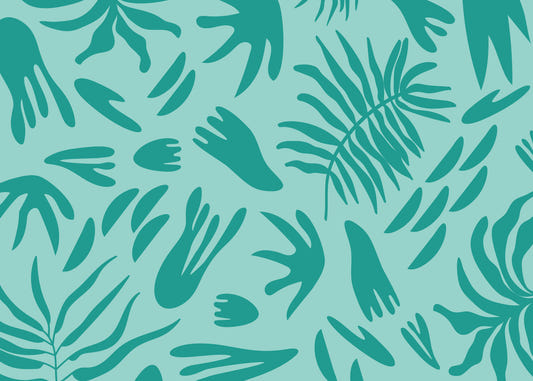 Aqua Botanical Flow Wall Mural