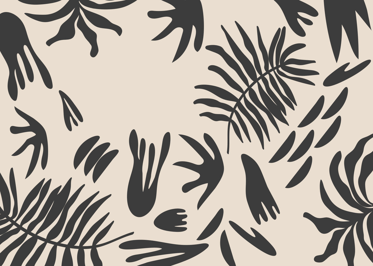 Organic Fern Silhouette Wall Mural in your room — zoomed