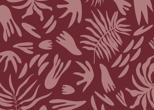 Maroon Bloom Abstract Wall Mural